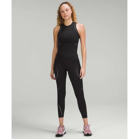 LULULEMON Base Pace 25" Black Nulux High Rise Reflective Leggings, Size 6 - Picture 1 of 16